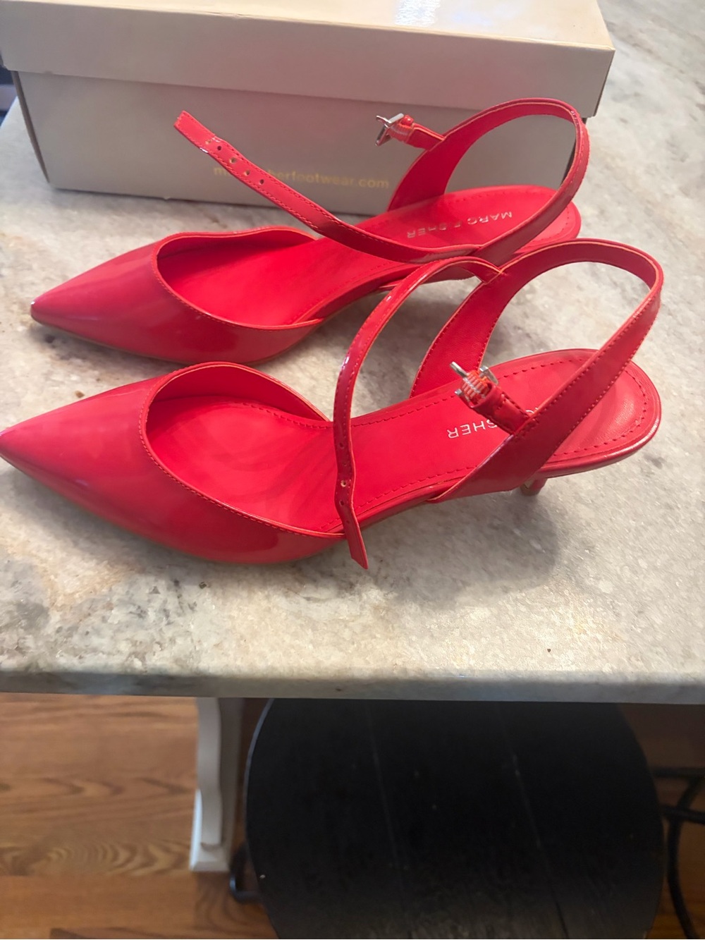 Like New Marc Fisher Red Slingback Heels - Size 8 - Picture 3 of 13